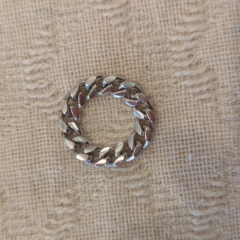 Sterling Silver Cuban Chain Link Ring
